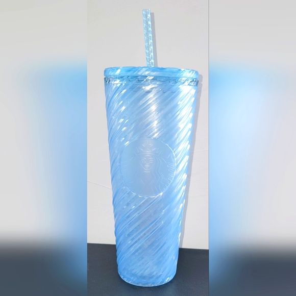 Starbucks Other - NWT Starbucks Summer 2024 Iridescent Swirl Spiral Pearl Blue Venti Tumbler